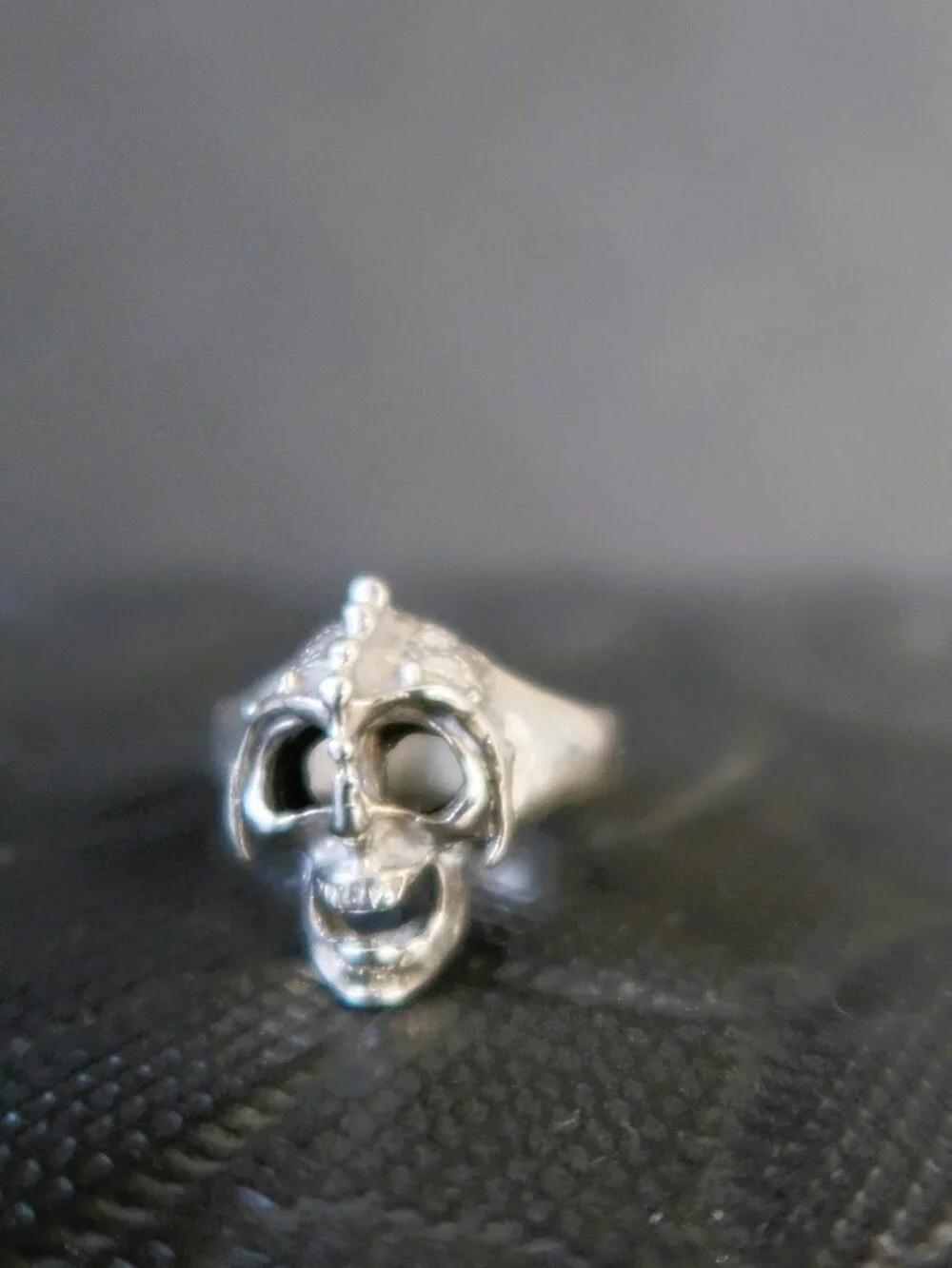 Sterling The Last Laugh Edgy Screaming Skull Silver Ring Large Biker Unisex